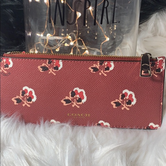 Used once! Coach wallet flowers zip - Picture 2 of 8